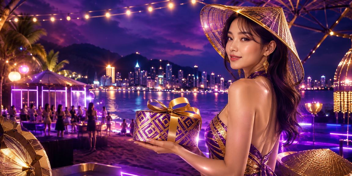 Sảnh cá cược đêm tại Phú Quốc với không khí neon rực rỡ